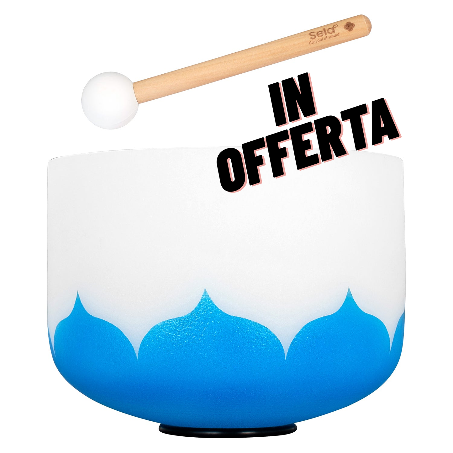 Campana di cristallo 10" - Sol (G) 432Hz - Loto blu