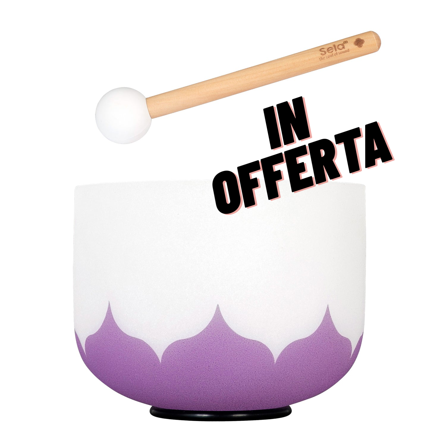 Campana di cristallo 8" - Si (B) 432Hz - Loto viola