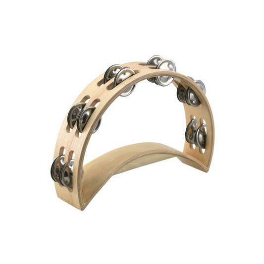 Tamburello in legno Deluxe - Mezzaluna -  Bianco