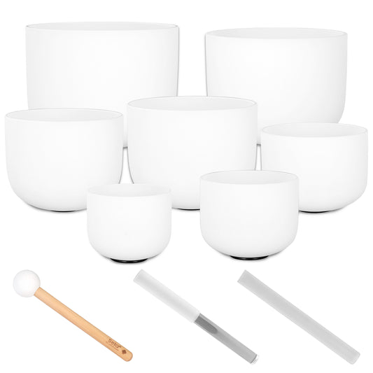 Set di 7 campane di cristallo da 8" a 14" - 440Hz